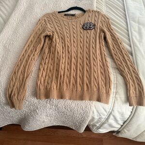 Ralph Lauren Beige Cable Knit Sweater
